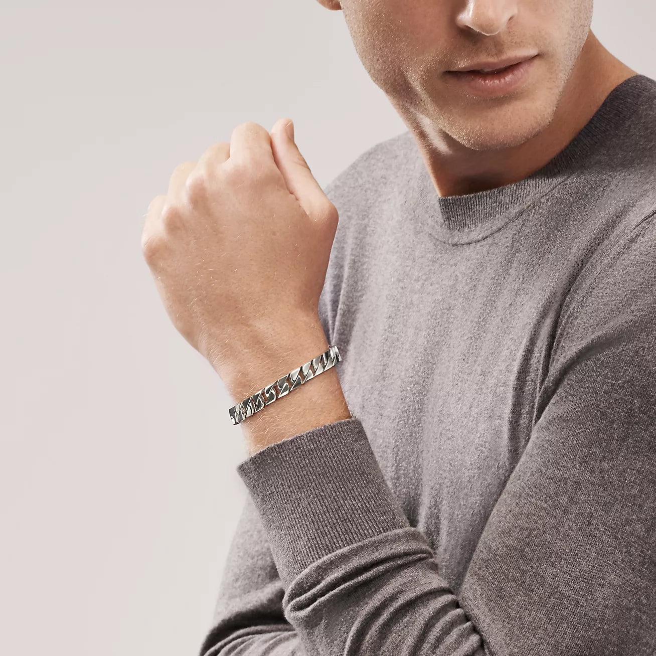 Oxidized Sterling Silver Curb Link Bracelet